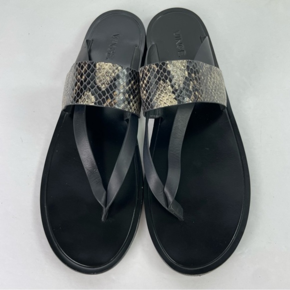 VINCE. Black Snakeskin Flip Flop‎ Thong Sandals - Picture 9 of 16